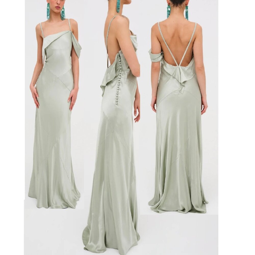 For Love And Lemons Sage Green Maxi Dress
